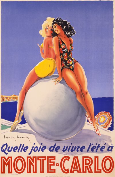 Monte Carlo, 1948 körül (színes litográfia) alkotó: Louis Icart