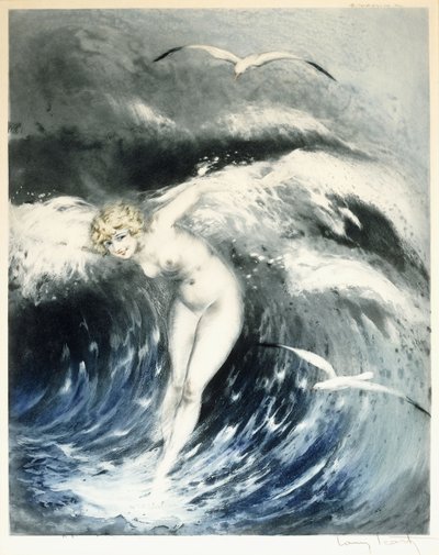 Vénusz a hullámokban, c. 1931 (színes maratás és szárazhús) alkotó: Louis Icart