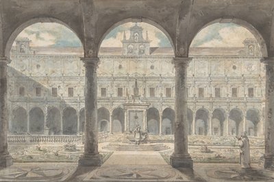 A Certosa di San Martino kolostor, Nápoly, 1777-1779 körül. alkotó: Louis Jean Desprez