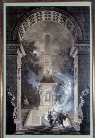 Szcenográfia: Jean Louis Desprez (1743-1804) dekorprojektje Francois Marie Arouet dit Voltaire (1694-1778) „” Semiramis” című darabjához (1748) 1784. Ticinóban befőtt. alkotó: Louis Jean Desprez