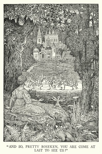 – És hát, szép Roseken, végre eljöttél hozzánk? (litho) alkotó: Louis John Rhead