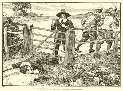 Gyenge szívű, bizalmatlanság és bűntudat Rob Little-Faith (metszet) alkotó: Louis John Rhead