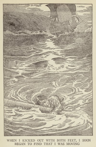 Illusztráció az Elrabolva, Robert Louis Stevenson alkotó: Louis John Rhead