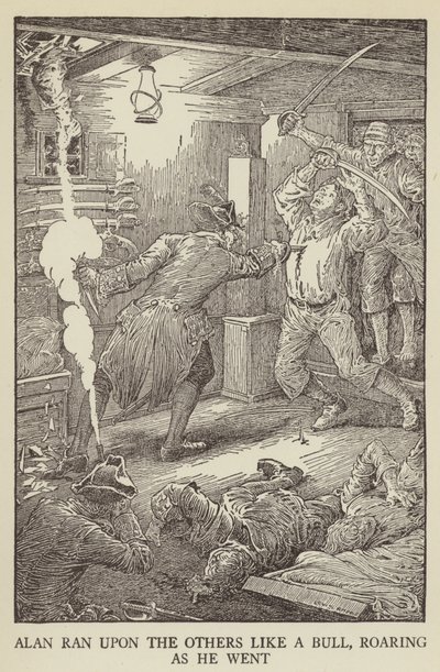 Illusztráció az Elrabolva, Robert Louis Stevenson alkotó: Louis John Rhead