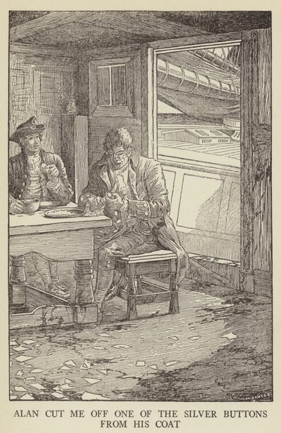 Illusztráció az Elrabolva, Robert Louis Stevenson alkotó: Louis John Rhead