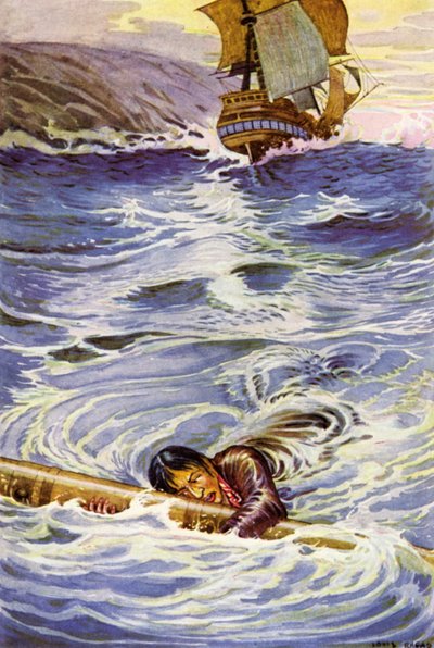 Illusztráció az Elrabolva, Robert Louis Stevenson alkotó: Louis John Rhead