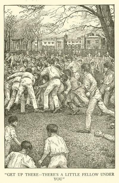 Illusztráció Tom Brown iskolai napjaihoz (metszet) alkotó: Louis John Rhead