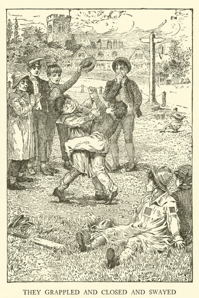Illusztráció Tom Brown iskolai napjaihoz (metszet) alkotó: Louis John Rhead