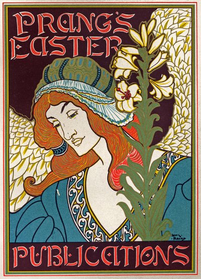 Irodalom. Prang húsvéti kiadványai. Poszter: Luis Rhead, USA, 1895 körül (plakát) alkotó: Louis John Rhead