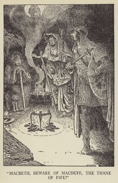 Macbeth, óvakodj Macdufftól, Fife Thanéjától! alkotó: Louis John Rhead
