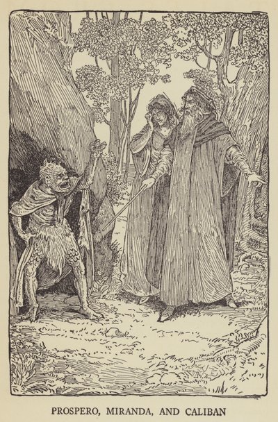 Prospero, Miranda és Caliban alkotó: Louis John Rhead