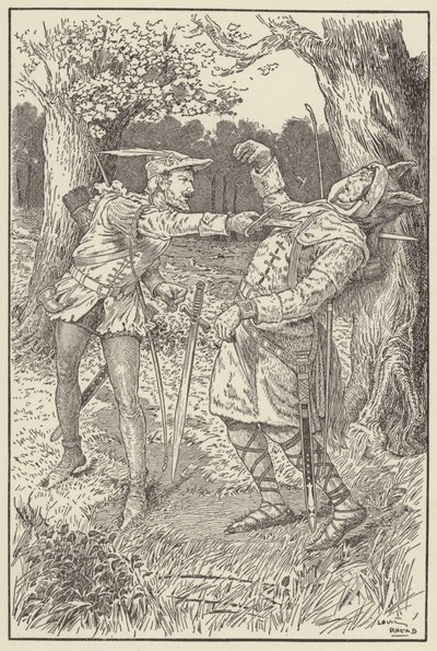 Robin keresztülhajtott a pengéjével Sir Guys testén alkotó: Louis John Rhead