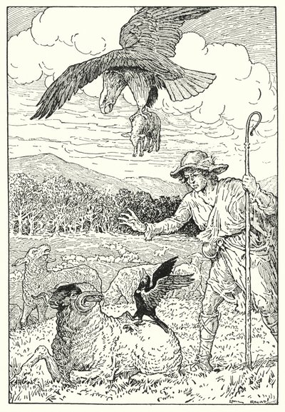 A sas és a héja (litográfia) alkotó: Louis John Rhead