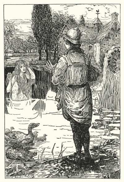A vízi tündér (litho) alkotó: Louis John Rhead