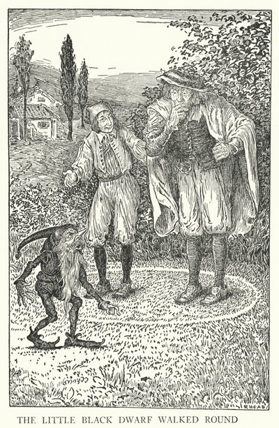 A kis fekete törpe körbejárt (litho) alkotó: Louis John Rhead