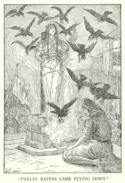 "Tizenkét holló szállt le" (litho) alkotó: Louis John Rhead