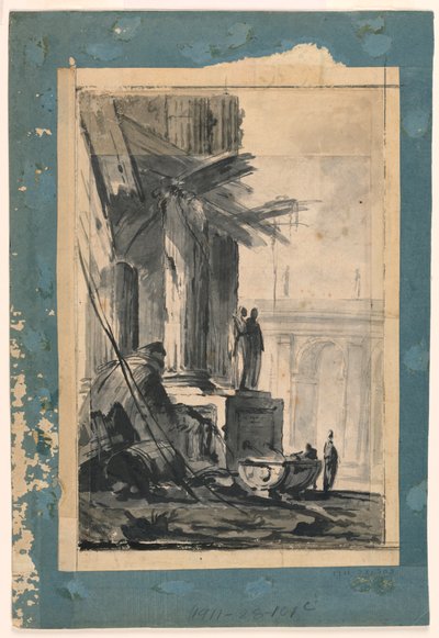 Rajz, Romlás fantázia, 1762 körül. alkotó: Louis Joseph Le Lorrain