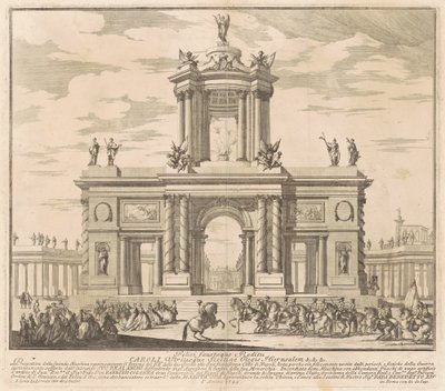 A Seconda Macchina Chinea számára 1745: Diadalív Bourbon Károly király Nápolyba való visszatéréséhez alkotó: Louis Joseph Le Lorrain