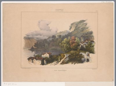 Kilátás a Trasimeno-tóra Olaszországban Lac Trasimène (cím a tárgyon) Villeneuve emlékei Olaszországból (sorozat címe) Villeneuve. Souvenirs d