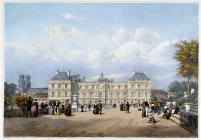 Le Palais du Luxembourg, a kert oldalán. „Párizsban és környékén” alkotó: Louis Julien Jacottet