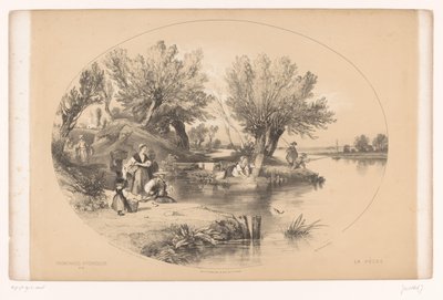 Halászok a tavon Festői séták (sorozat címe) Festői sétányok (sorozat címe az objektumon) alkotó: Louis Julien Jacottet