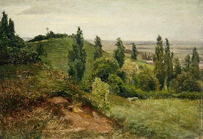 A Doernberg nyugati lejtője, Kassel közelében (olaj, vászon, kartonpapír) alkotó: Louis Kolitz