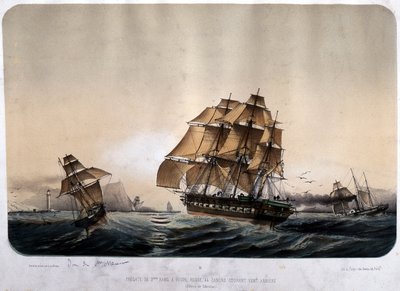 Fregate 2. sor Gibraltárban. alkotó: Louis Le Breton