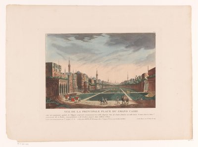 Kilátás egy térre Kairóban Vue de la Principale Place du Grand Caire (cím a tárgyon) Városképek Olaszországban, Spanyolországban és Egyiptomban (sorozat címe) alkotó: Louis Lecoeur