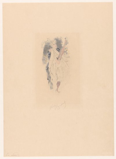 Kánkán táncos felemelt lábbal La sorozat (cím az objektumon) alkotó: Louis Legrand (signed by artist)