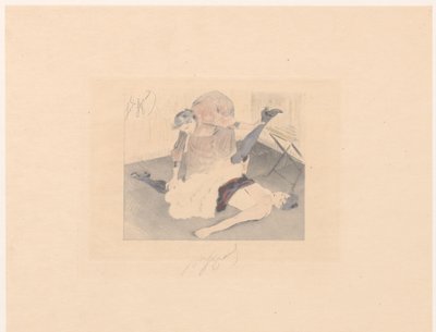 Egy kánkántáncos hajlékonysági gyakorlata Brisement à terre alkotó: Louis Legrand (signed by artist)
