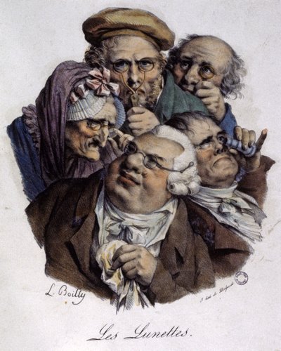 A szemüveg, 1820 körül (metszet) alkotó: Louis Leopold (after) Boilly