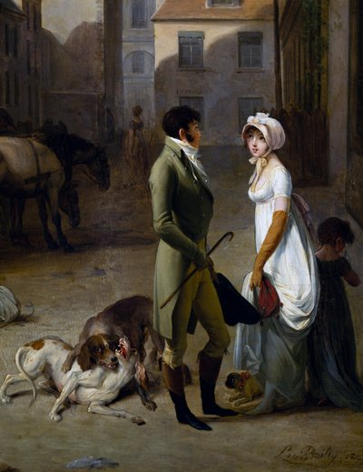 A Stagecoach érkezése a Messageries udvarába alkotó: Louis Leopold Boilly