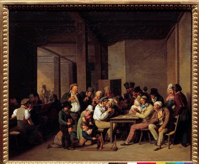 Játékosok egy kabaréban Louis Leopold Boilly (1761-1845) festménye XIX. Mérete: 0,37x0,47 m. alkotó: Louis Leopold Boilly