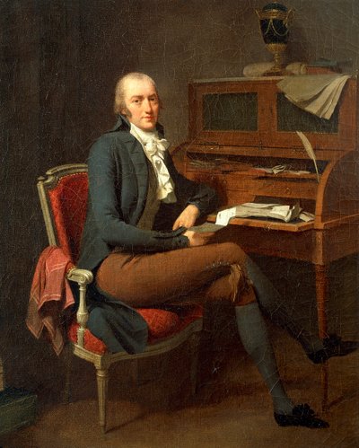 Az íróasztalánál ülő férfi portréja – Louis Leopold Boilly alkotó: Louis Leopold Boilly