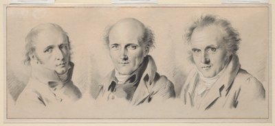Charles Percier, Pierre-François-Léonard Fontaine és Claude-Louis Bernier portréi alkotó: Louis Leopold Boilly