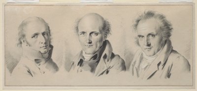 Charles Percier, Pierre-Francois Leotard Fontaine és Claude-Louis Bernier portréi 1807 előtt alkotó: Louis Leopold Boilly
