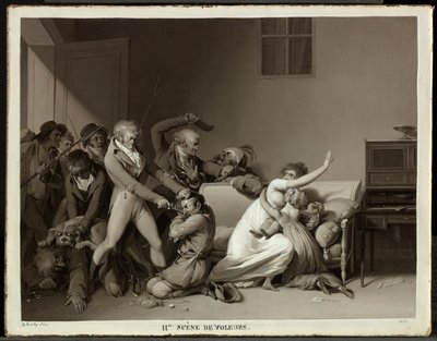 Rablók második jelenete: a rablókat letartóztatják alkotó: Louis Leopold Boilly