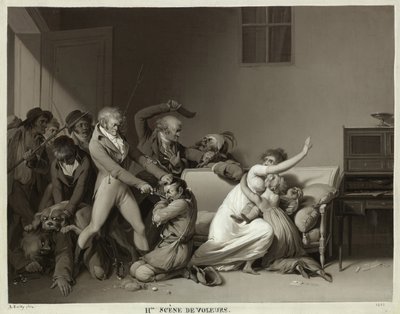 A betörők második jelenete: A betörőket letartóztatták, 1810 alkotó: Louis Leopold Boilly