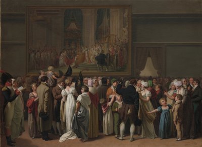 David „koronázása” nyilvános megtekintése a Louvre-ban alkotó: Louis Leopold Boilly