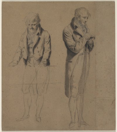 Két álló figura (Tanulmány egy biliárdjátékhoz) alkotó: Louis Leopold Boilly