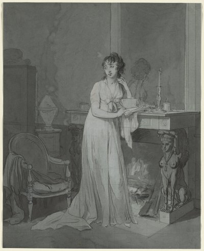 Nő a kandalló előtt, c. 1803. alkotó: Louis Leopold Boilly