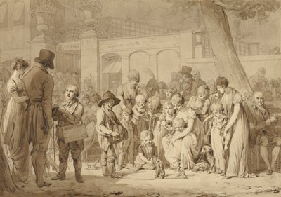 Kompozíciós rajz az „Entrance to the Jardin Turc”-hoz alkotó: Louis Leopold Boilly