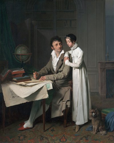 A földrajzlecke (Monsieur Gaudry és lánya portréja) alkotó: Louis Leopold Boilly