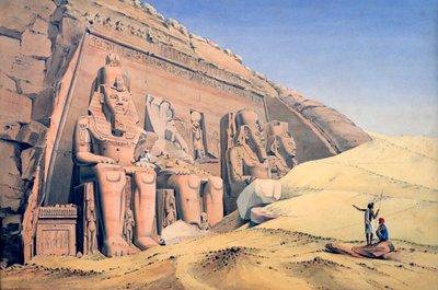 „II. Ramszesz nagy temploma, Abu Simbel”, 1846 alkotó: Louis M. A. Linant de Bellefonds,