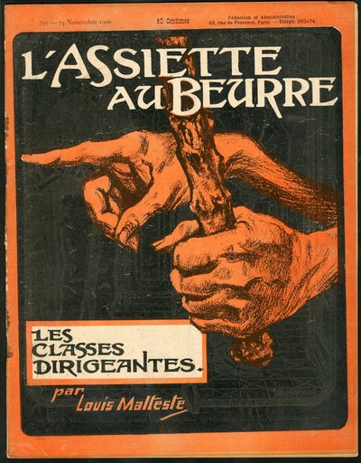 „” L’Plate au beurre” borítója, 295. szám, Szatirikus színekben alkotó: Louis Malteste
