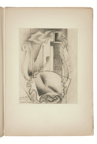 Oldal az Indicateur des chemins de cœur Párizsból, kiadó: Jeanne Bucher alkotó: Louis Marcoussis