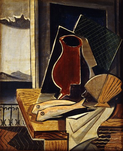 Asztal az erkély előtt; Asztali devant le Balcon, 1926 alkotó: Louis Marcoussis