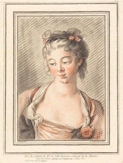 Lenéző fiatal nő mellszobra, 1773 vagy később. alkotó: Louis Marin Bonnet