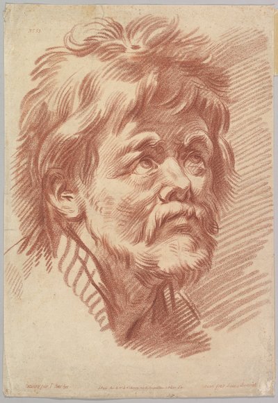 Egy öregember feje, a 18. század közepe és vége. alkotó: Louis Marin Bonnet