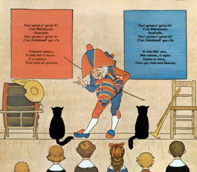 A Punchinello, 1898-as gyermekdal kotta és illusztrációja alkotó: Louis Maurice Boutet de Monvel